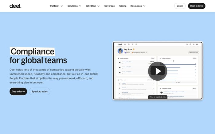 Deel website preview