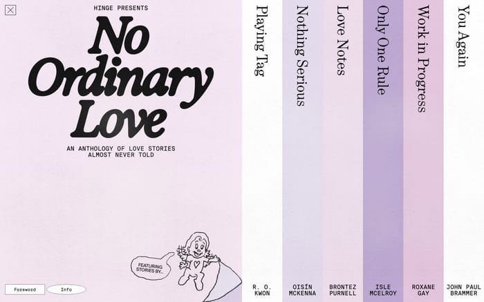 No Ordinary Love website preview