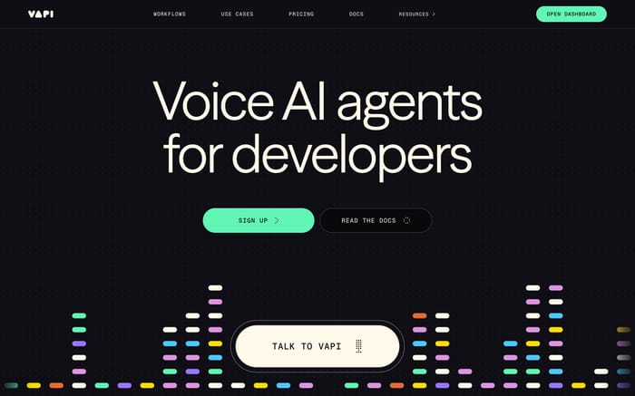 Vapi website preview