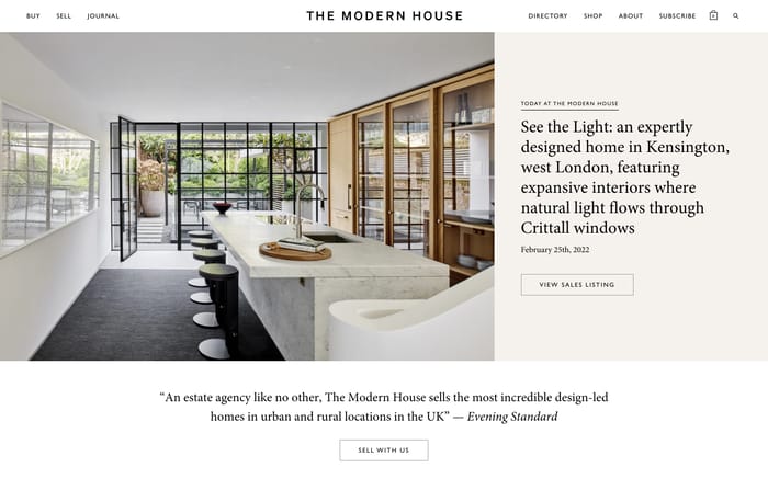 The Modern House website preview