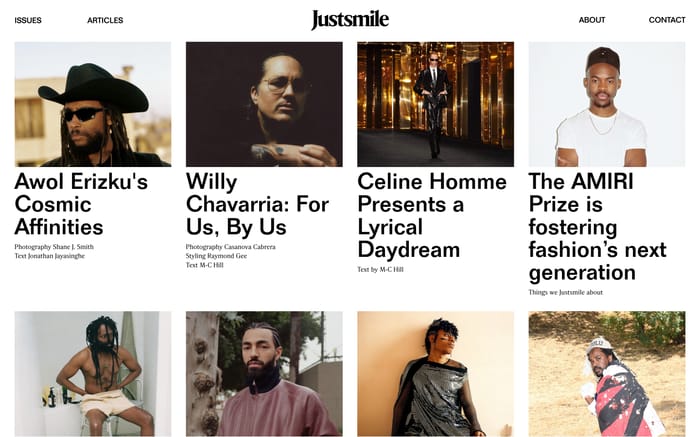 Justsmile Magazine website preview