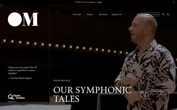 Orchestre Métropolitain website preview