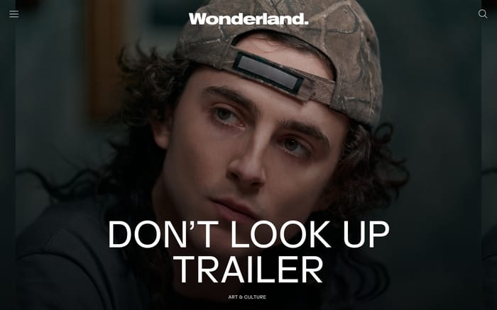 Wonderland magazine website preview