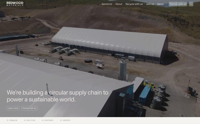 Redwood Materials website preview