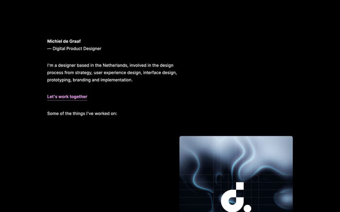 Michiel de Graaf website preview