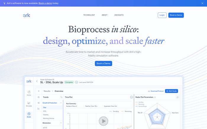 Ark Biotech website preview