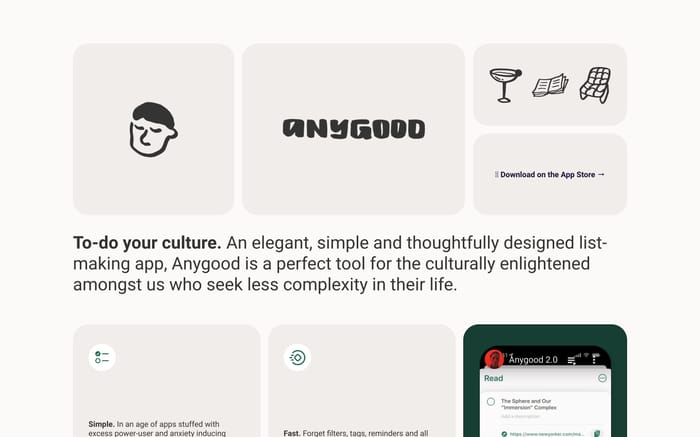 Anygood website preview