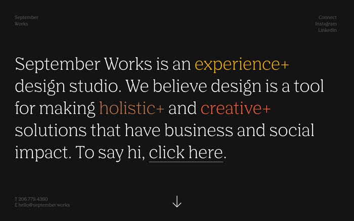 September Works website preview