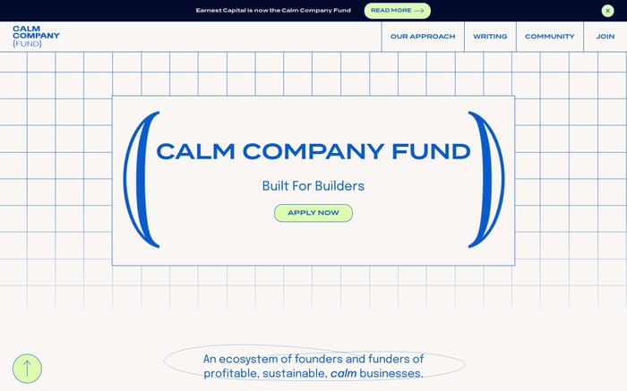 Calm Company Fund website preview