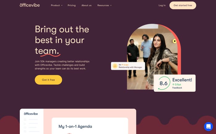 Officevibe website preview