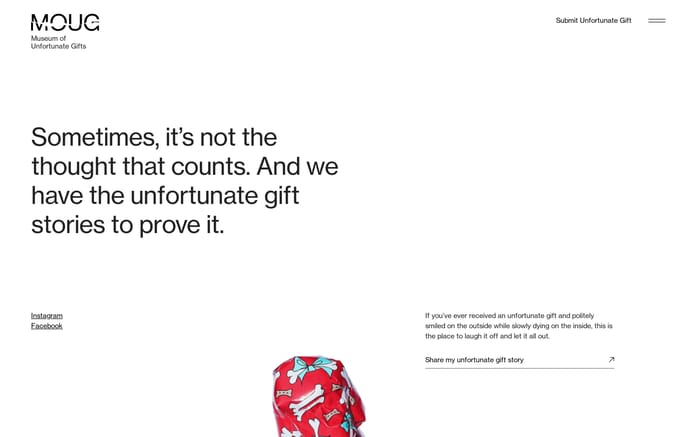MOUG | Museum of unfortunate gifts website preview