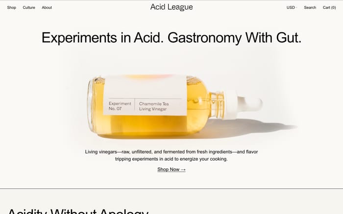 Acid League website preview