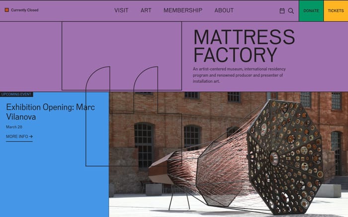 Mattress Factory website preview