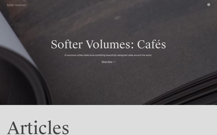 Softer Volumes website preview