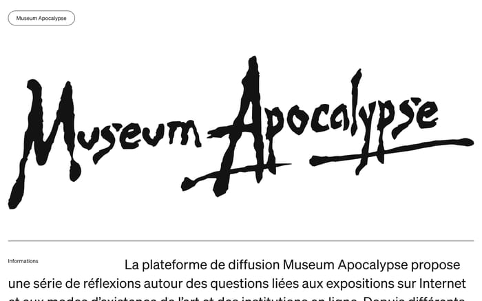 Museum Apocalypse website preview