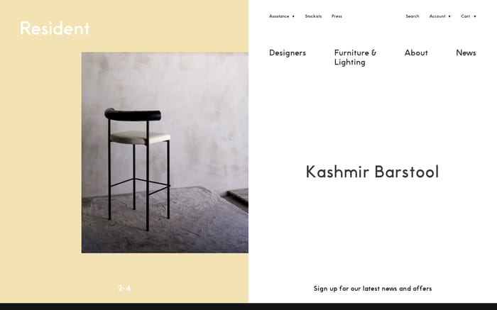 New Zealand Furniture & Lighting | Resident website preview