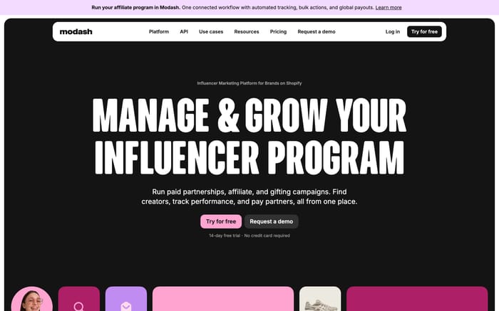 Modash website preview