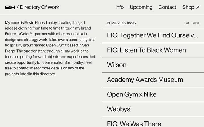 Erwin Hines website preview