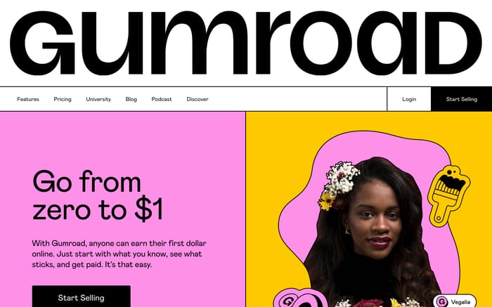 Gumroad website preview