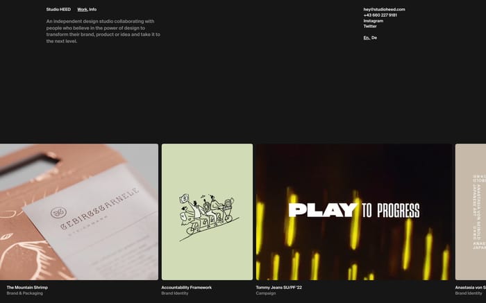 Studio Heed website preview