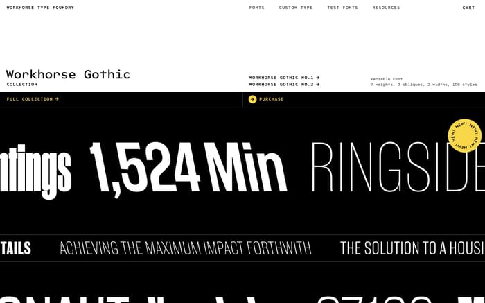 Workhorse Type Foundry website preview
