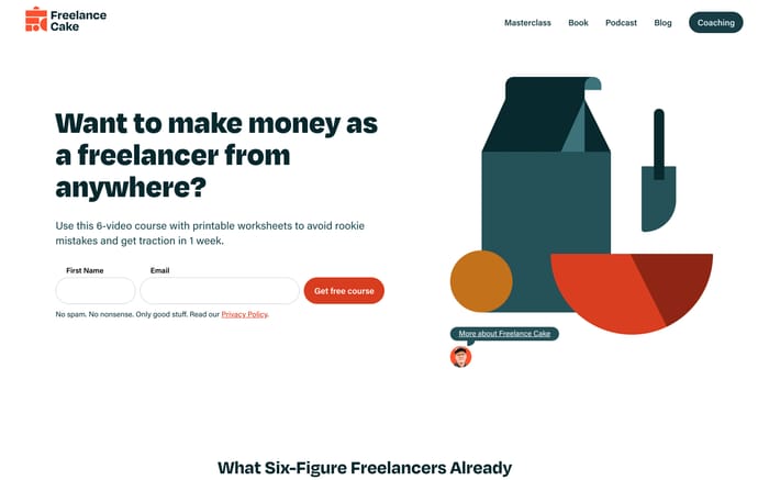 Freelance Cake website preview