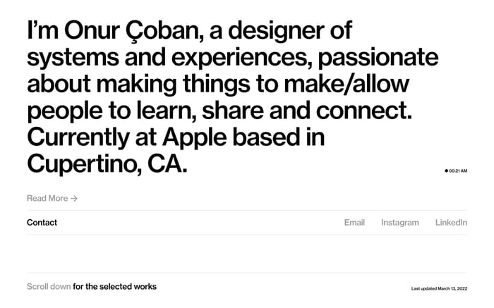 Onur Çoban website preview