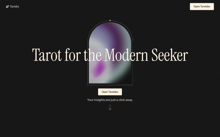 Tarotdex website preview