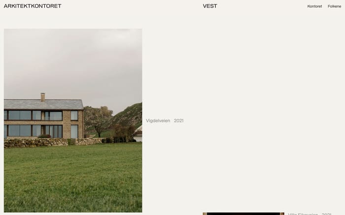 Arkitektkontoret Vest website preview