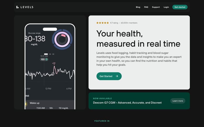 Levels website preview
