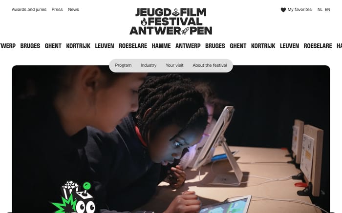 Jeugdfilmfestival website preview