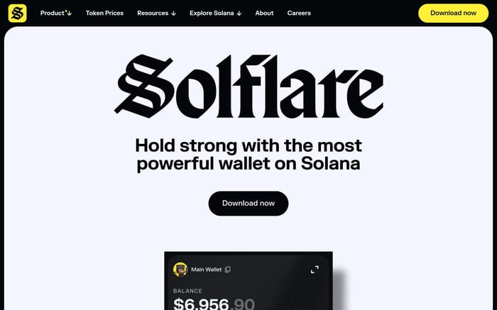 Solflare website preview