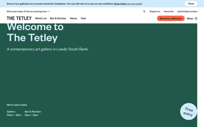 The Tetley website preview