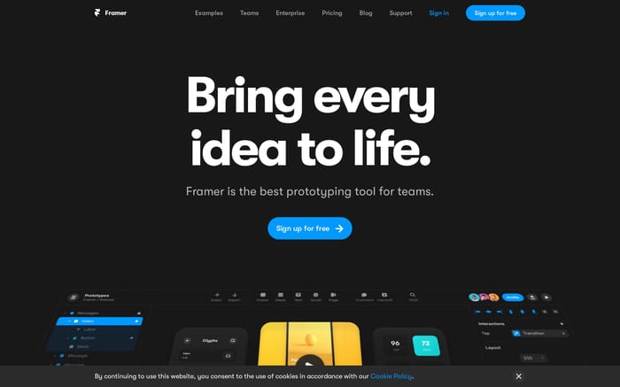 Framer website preview