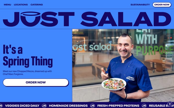 Just Salad website preview