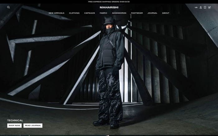 Maharishi website preview