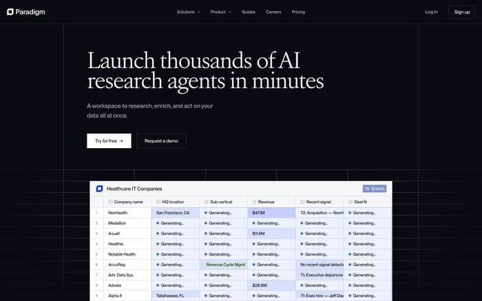Paradigm AI website preview
