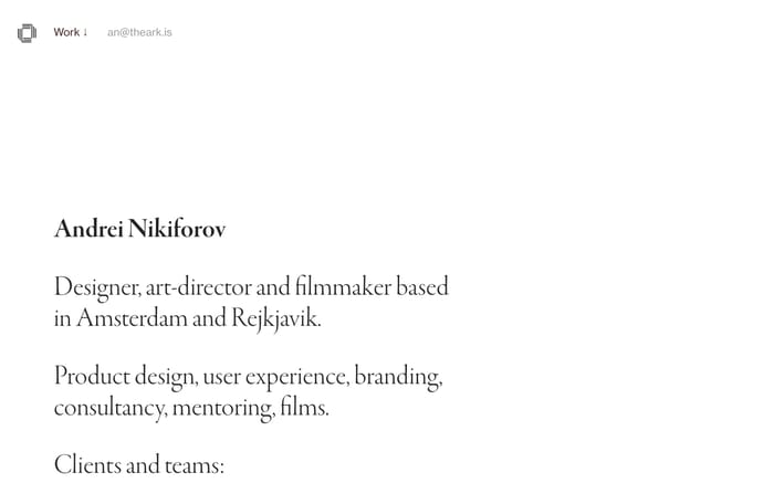 Andrei Nikiforov website preview