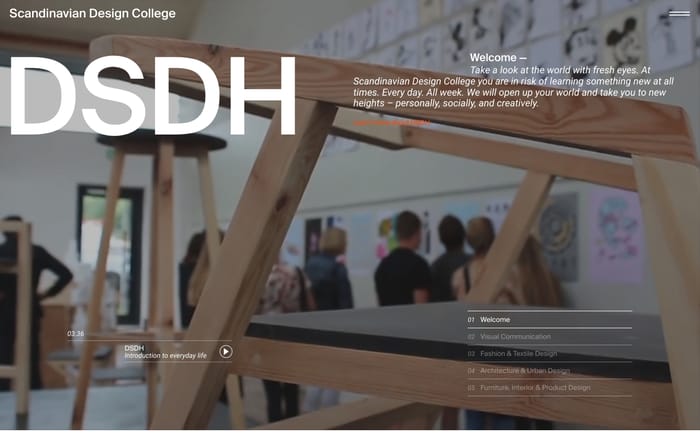 Scandinavian Design College website preview