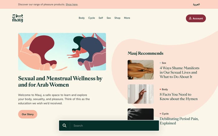 Mauj website preview