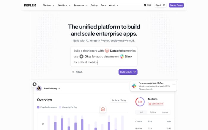 Reflex website preview