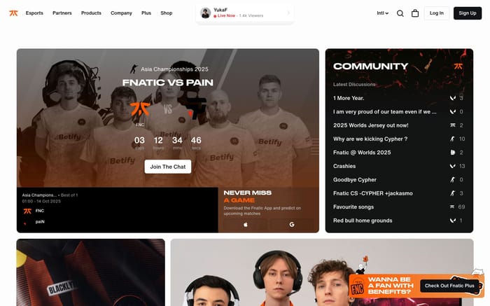 Fnatic website preview