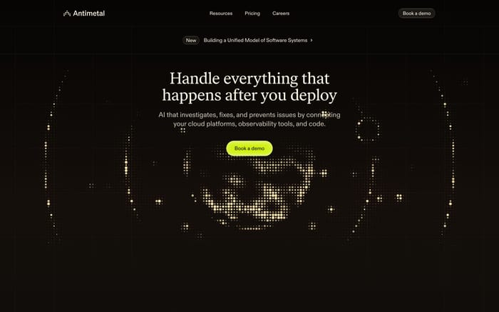 Antimetal website preview