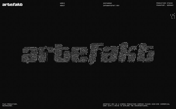 Artefakt website preview