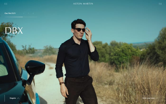 Aston Martin website preview