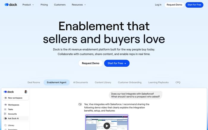 Dock website preview