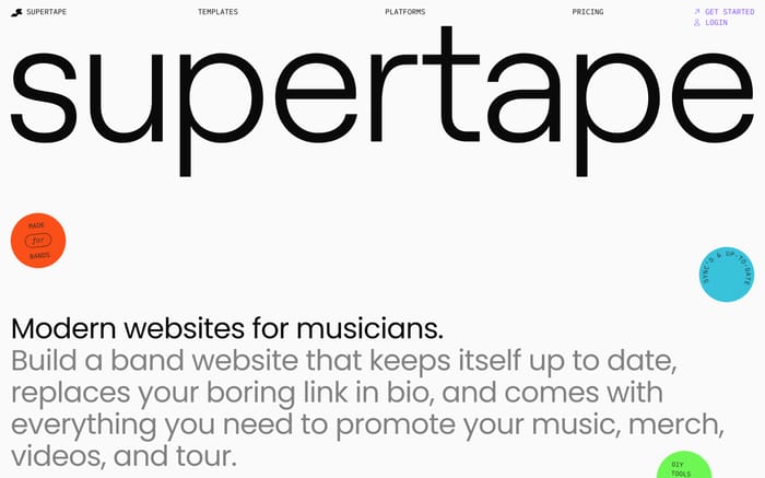 Supertape website preview