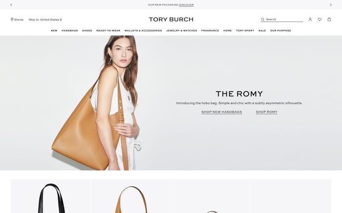 Tory Burch website preview