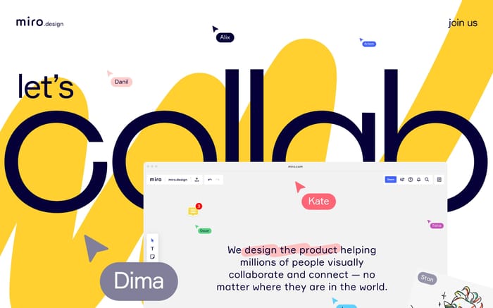 Miro design website preview
