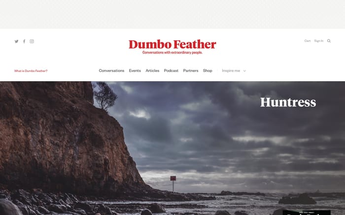 Dumbo Feather magazine website preview